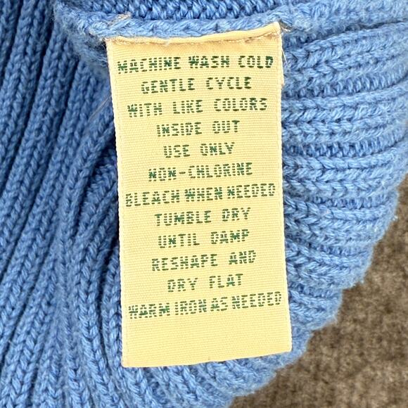 Vintage St. John's Bay Ribbed Knit Sleeveless Mock Neck Sweater Top Blue Large - Picture 9 of 10